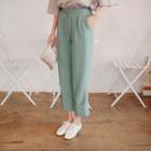 Band-waist Cuff-hem Pants