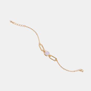 Faux Crystal Alloy Bracelet Gold - One Size