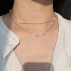 Freshwater Pearl Layered Necklace 1 Pc - Gold - One Size