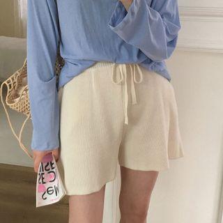 Drawstring Waist Knit Shorts