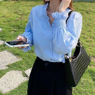 Puff-sleeve Shirt / Dress Pants / Set