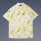 Short-sleeve Lemon Pattern Print Shirt