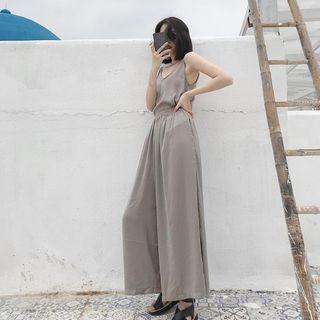 Plain Camisole Top / Wide Leg Pants