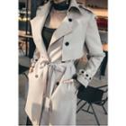 Epaulet Flap-detail Trench Coat With Sash