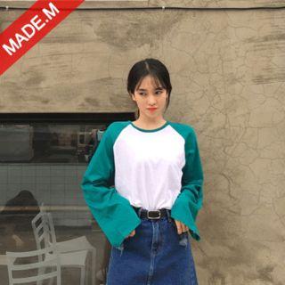 Contrast Raglan Long-sleeve T-shirt