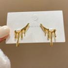 Faux Pearl Melting Alloy Earring E4479 - 1 Pr - Gold - One Size