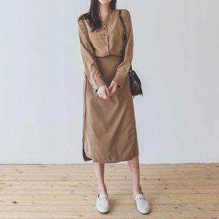 Wrap-skirt Jersey Shirtdress
