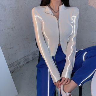Zip-up Jacket / Contrast Trim Jogger Pants