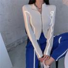 Zip-up Jacket / Contrast Trim Jogger Pants