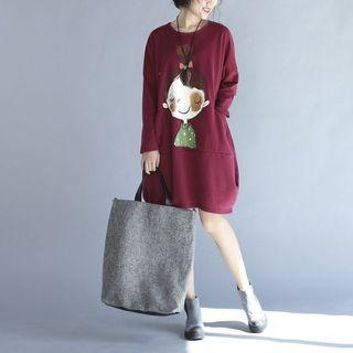 Cartoon Print Pullover Dress
