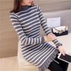 Stripe Long-sleeve Sweat Dress