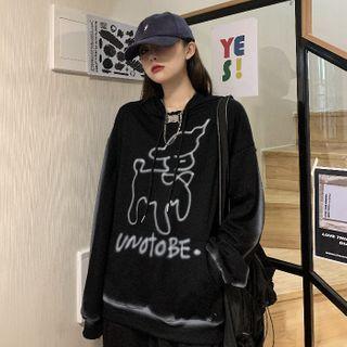 Cartoon Sheep Front Pocket Hooded Sweatshirt