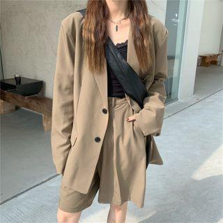 Plain Loose-fit Blazer / Dress Shorts