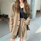Plain Loose-fit Blazer / Dress Shorts