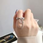 925 Sterling Silver Chain Strap Pendant Open Ring 1 Pc - Silver - One Size
