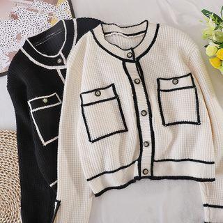 Color Block Long-sleeve Knit Jacket