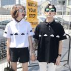 Couple Matching Short-sleeve Cloud Print T-shirt
