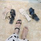 Double Strap Mid-heel Sandals