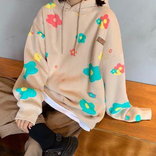 Flower Print Oversize Hoodie