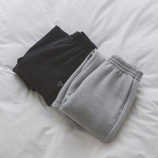 Heart Embroidery Sweatpants