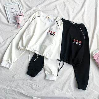 Japanese Character Drawstring Sweatshirt