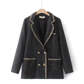 Double-breasted Glitter Blazer