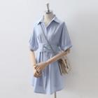 Set: Short-sleeve Shirt Dress + Shorts