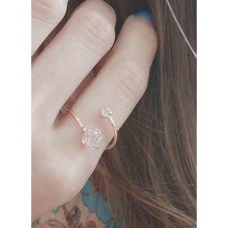 Rose Rhinestone Adjustable Ring
