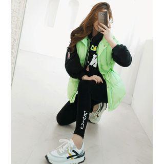 Drawcord Pastel Puffer Vest