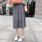 Wood Ear Trim Knit Maxi Skirt