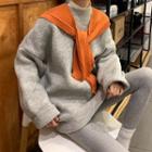 Oversize Crew-neck Sweater / Knit Cape