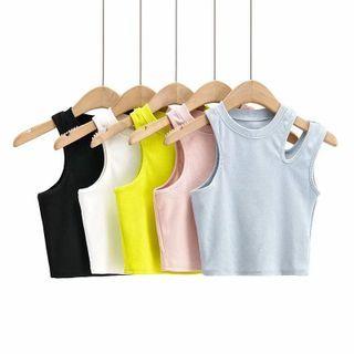 Asymmetrical Cutout Cropped Tank Top