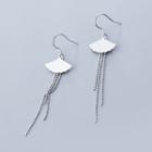 925 Sterling Silver Fan Fringed Earring As Shown In Figure - One Size