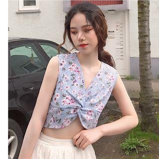 Floral Sleeveless Crop Top