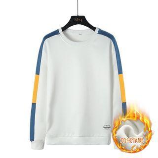 Long-sleeve Color Block Applique Sweatshirt