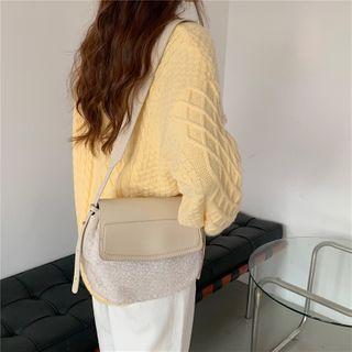 Fleece Crossbody Bag Almond - One Size