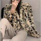 Leopard-print Furry Jacket Leopard - One Size