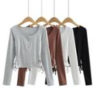 Long-sleeve Drawstring Henley