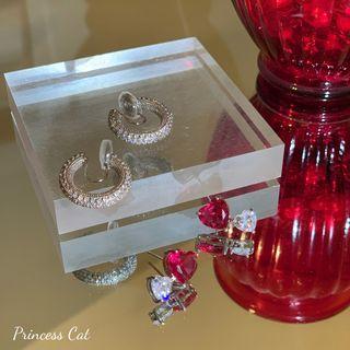 Heart Rhinestone Alloy Earring (various Designs)