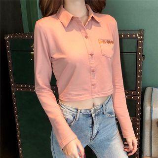 Sequined Cropped Shirt