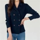 Collared Double-breasted Cardigan