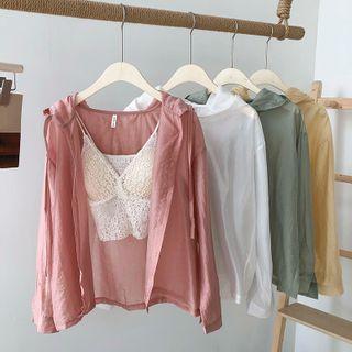 Wide Hooded Long-sleeve Top