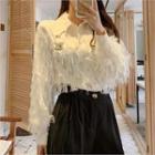Button-down Fringed Blouse