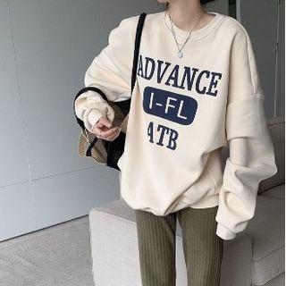 Lettering Sweatshirt / Boot-cut Pants