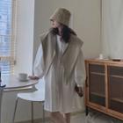 Collared Cape / Lantern-sleeve Shift Dress