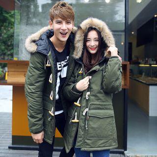Couple Matching Hooded Toggle Parka