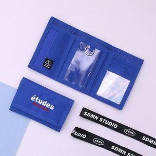  Tudes Series Lettering-embroidered Wallet Blue - One Size