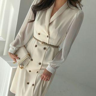 Shawl-collar Coatdress & Matching Belt
