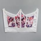 Print Panel Corset Belt Red - One Size