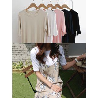 Crew-neck Slit-fit T-shirt